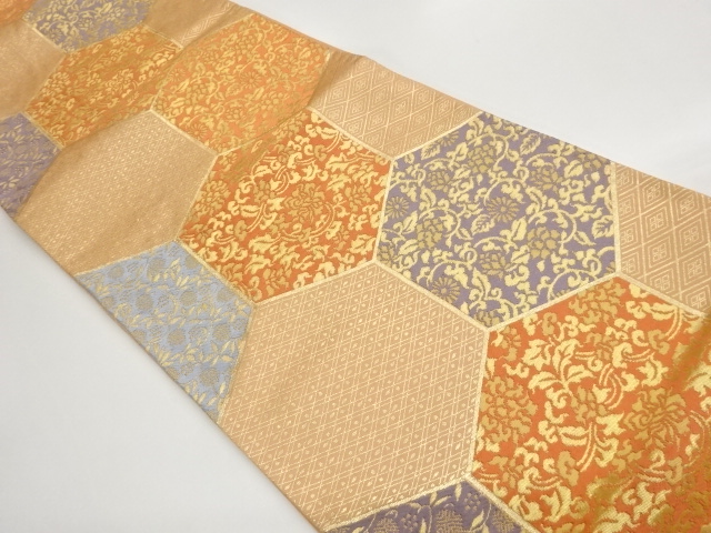 JAPANESE FUKURO OBI / WOVEN FLOWER ARABESQUE